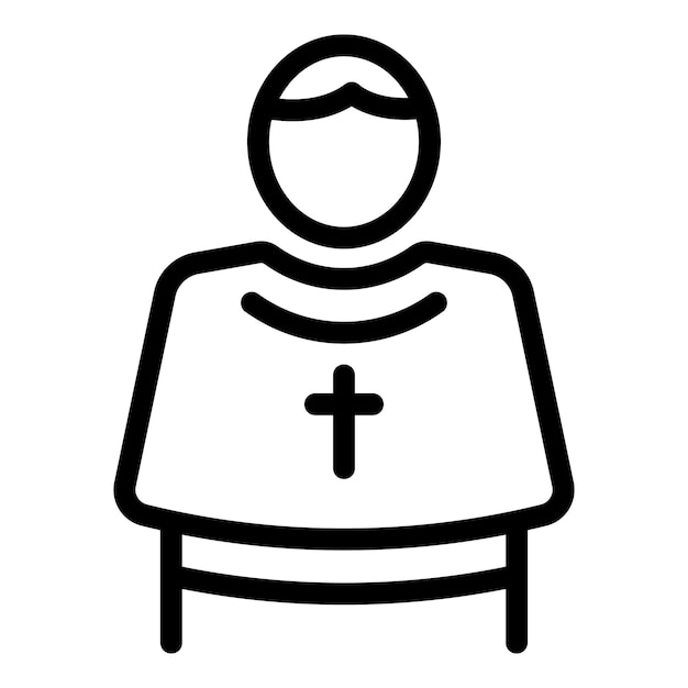 Oración servicio ritual icono contorno vector Biblia católica