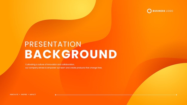 Orange and yellow vector simple minimalist style background design with waves and liquid