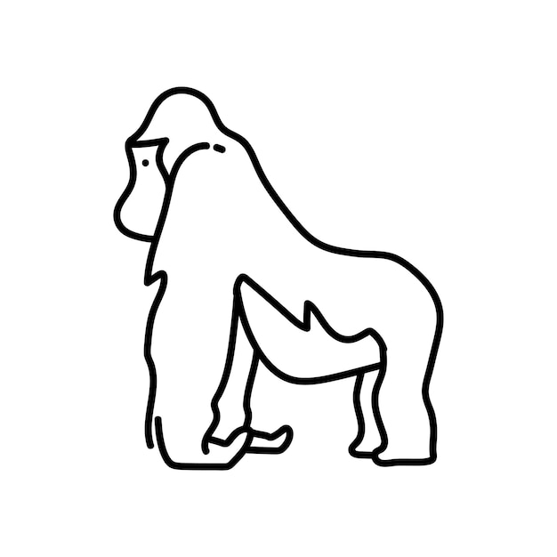 Orangután de ilustración vectorial dibujado a mano