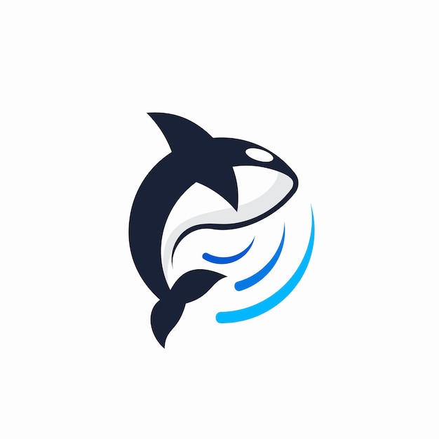orca animal logo círculo de salto
