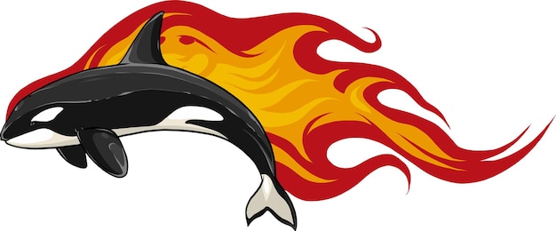 orca con vector de llamas