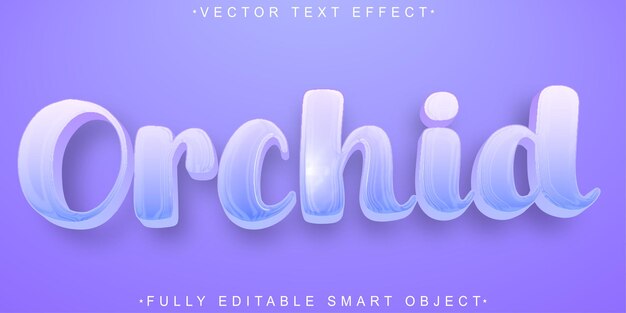 Orchid Purple Vector Efecto de texto de objeto inteligente totalmente editable