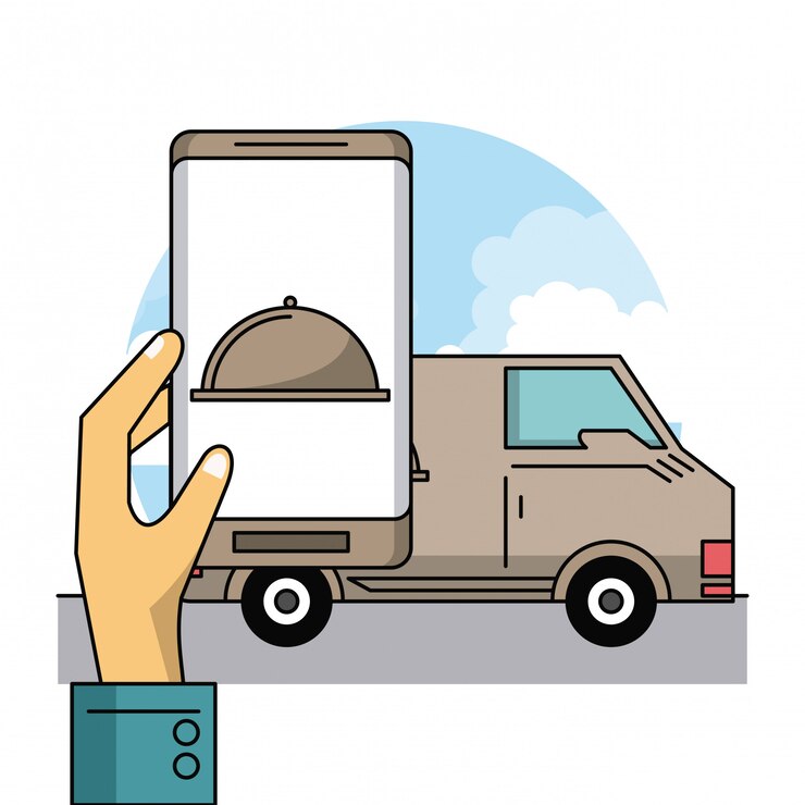Vector orden de comida en linea