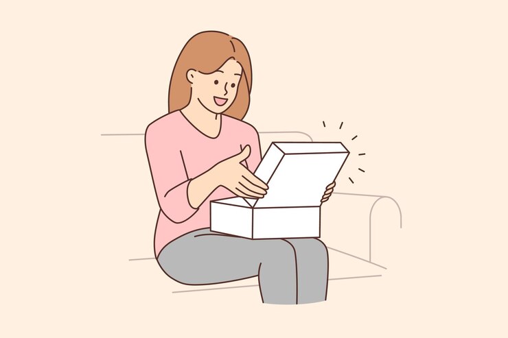 Vector orden de desempaquetar mujer feliz
