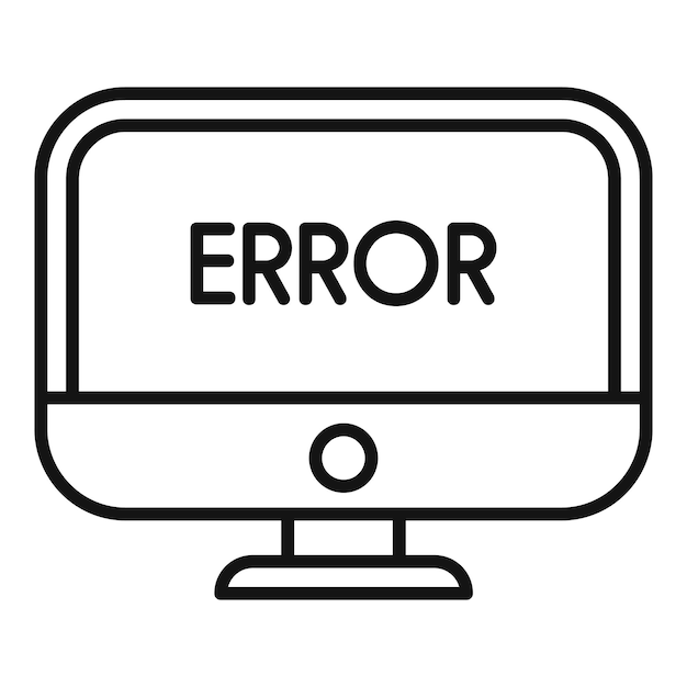 El ordenador de escritorio muestra el icono del mensaje de error