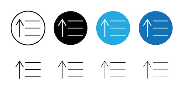 Ordenar la cantidad de icono de línea plana conjunto de símbolos