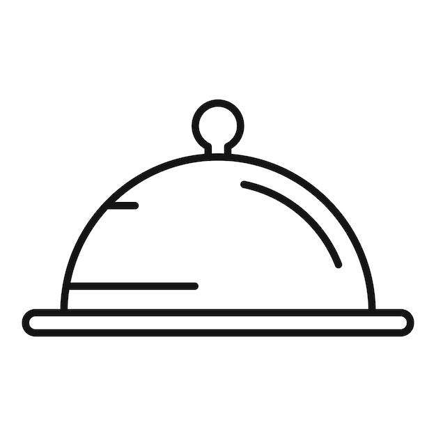 Ordenar el icono de la bandeja de comida contorno vector menú de cena en línea