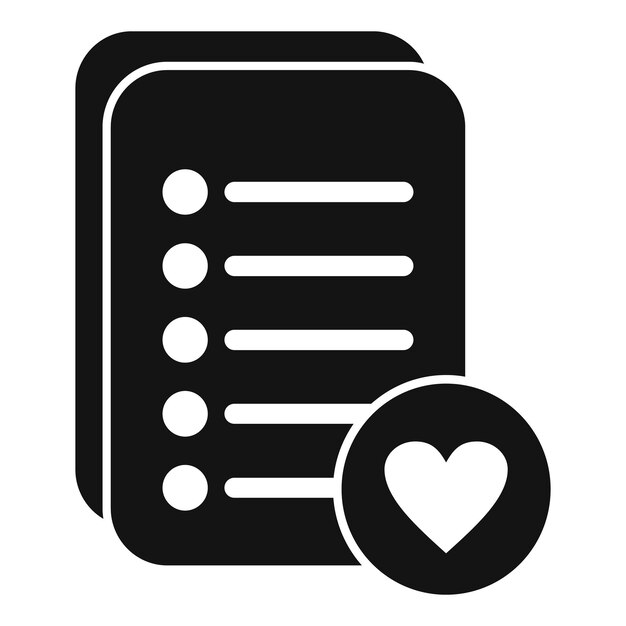 Ordenar el icono de la plantilla vector simple Lista de deseos favoritos