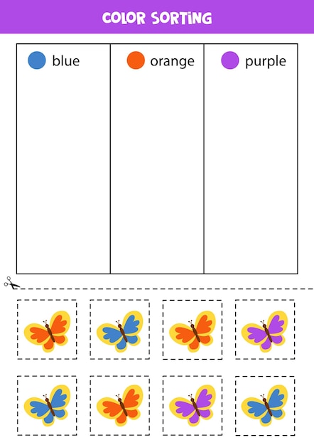 Ordenar mariposas por colores aprendiendo colores para niños