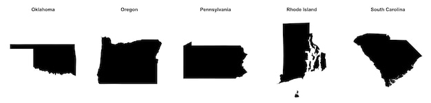 Oregon Pensilvania Rhode Island Carolina del Sur mapas de contorno