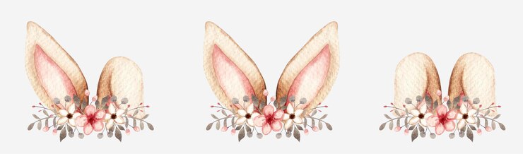 Vector oreja de conejo acuarela