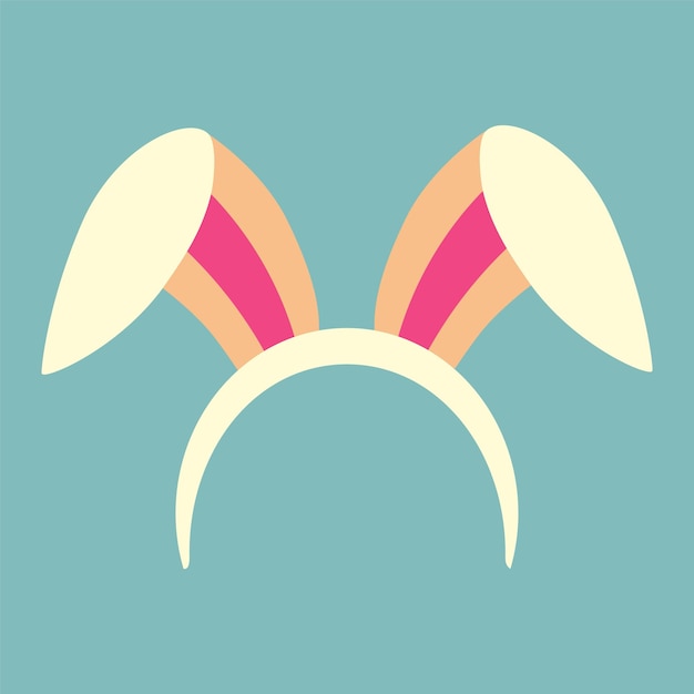 Orejas de conejo de Pascua en el borde Color ilustración vectorial