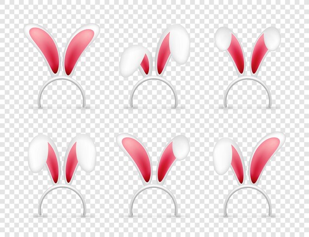 Las orejas del conejo de pascua máscara rosa y blanca con orejas de conejo primavera temporada bonito sombrero abril marzo vacaciones