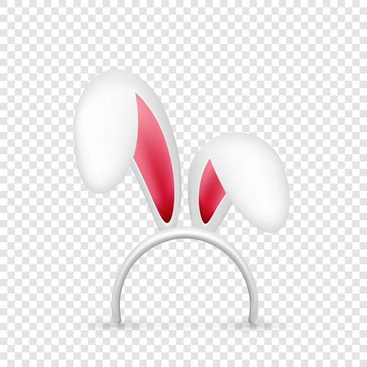 Vector las orejas del conejo de pascua máscara rosa y blanca con orejas de conejo primavera temporada bonito sombrero abril marzo vacaciones