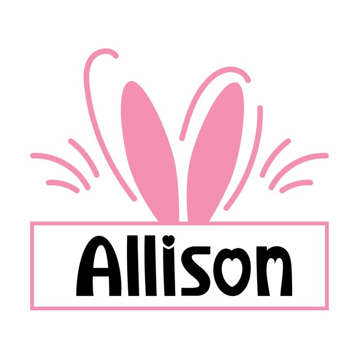 Vector unas orejas de conejo rosas con la palabra allon.