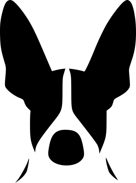 Vector orejas de perro ilustración vectorial de logotipo minimalista y plano