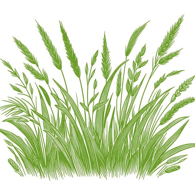 Vector las orejas de la planta de trigo verde