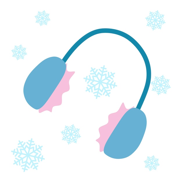 Orejeras de invierno de lana cálida Ilustración vectorial aislada en blanco Estilo plano Protector y cálido Acc