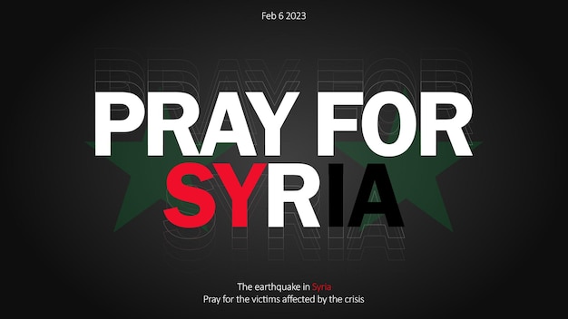 Vector oren por el diseño de publicaciones en siria, banner de ilustración vectorial, terremoto en siria