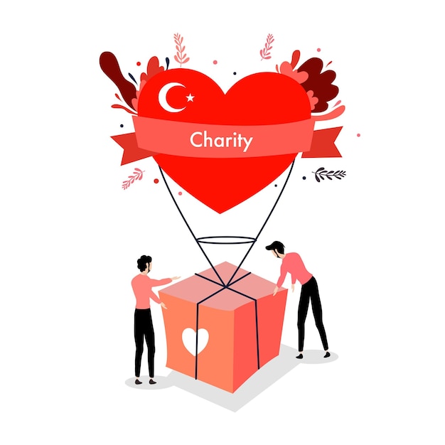 Oren por Turquía con la bandera de Turquía de caridad para el vector de ilustración del terremoto de Turquía