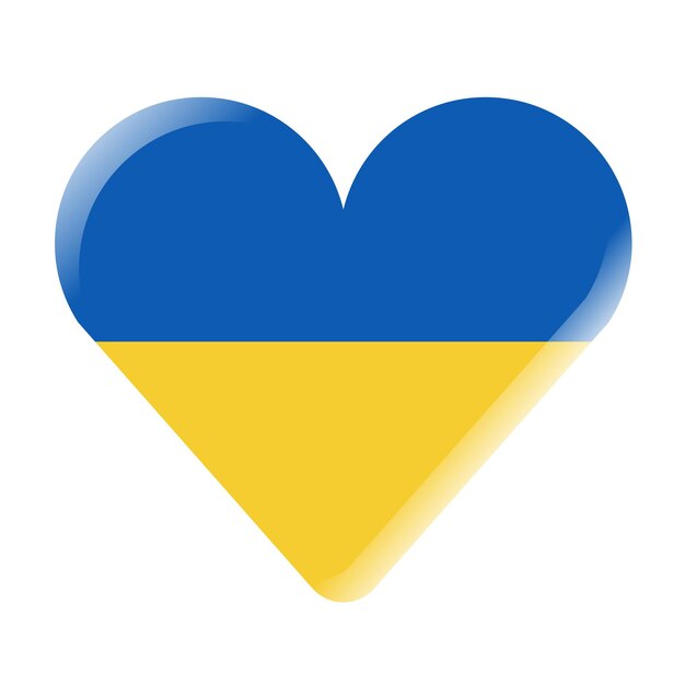Oren por Ucrania País Corazón Amor Pacífico aislado Bandera Plano Resumen Tarjeta 3D