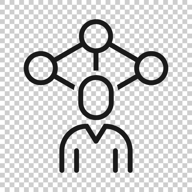 Organigrama corporativo con gente de negocios icono vectorial en estilo plano Ilustración de cooperación de personas sobre fondo blanco Concepto de negocio de trabajo en equipo