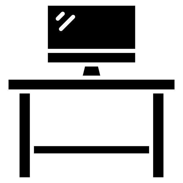 Organizador de escritorio Ilustración en negro sólido de glifo