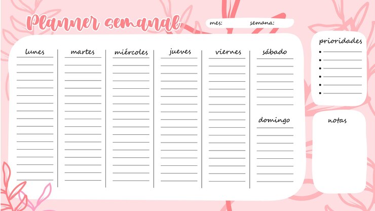 organizador semanal vector gratis