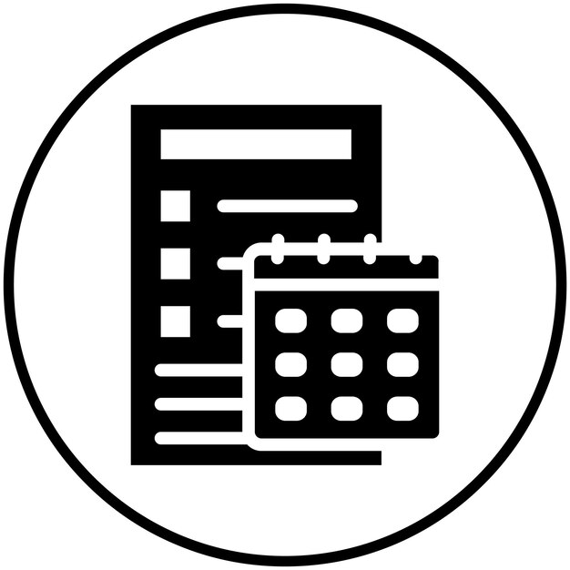 Organizar la ilustración de iconos vectoriales del conjunto de iconos de hora y fecha