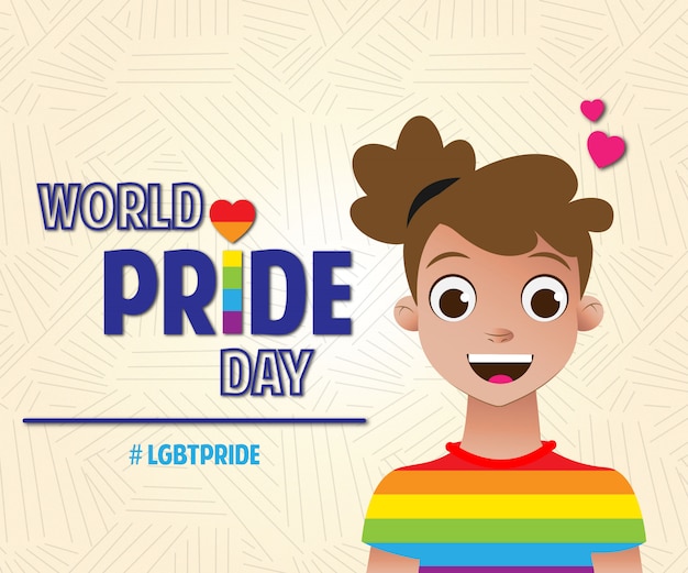 Vector orgullo lgbt de girl world pride day