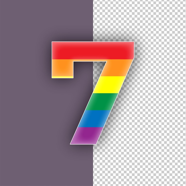 Vector orgullo lgbtq número 7 icon con fondo editable