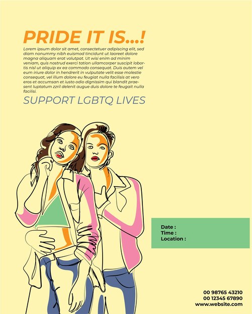 Vector orgullo lgbtq póster