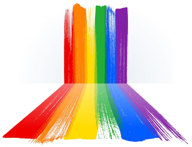 Orgullo mes lgbt con fondo de pintura de arco iris.