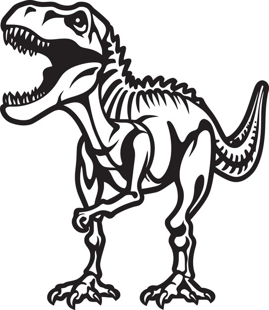 Orgullo prehistórico Tiranosaurio Logotipo gráfico Jurásico Jewel Dino Esqueleto Diseño de íconos vectoriales