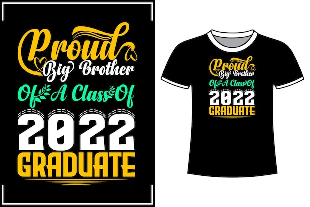 Orgulloso hermano mayor 2022 Mejor diseño de camiseta de tipografía motivacional