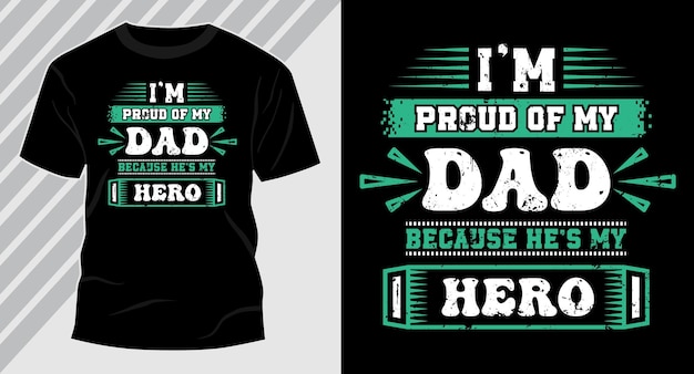 Orgulloso de mi vector de diseño de camiseta de papá