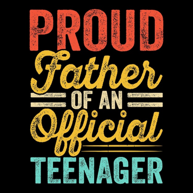 Orgulloso padre de un adolescente oficial, divertido abuelo, retro, vintage, día del padre, diseño de camiseta