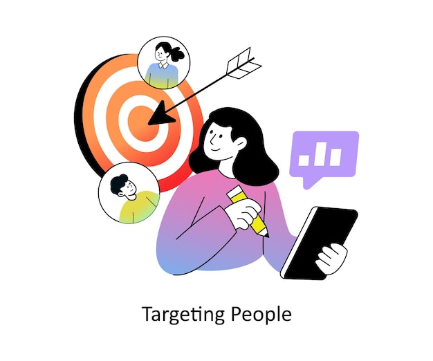 Orientación de las personas Diseño de estilo plano gradiente Ilustración vectorial Ilustración de stock