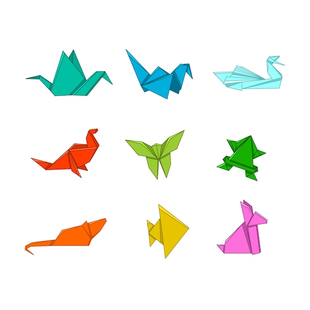 Vector origami animales