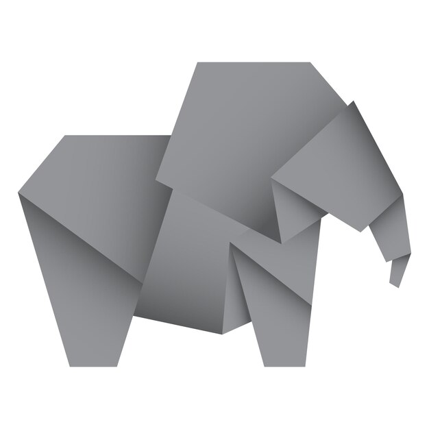 Origami de elefante diseño de logotipo de origami de elefantes abstractos origami de animales origami de papel origami ilustración vectorial