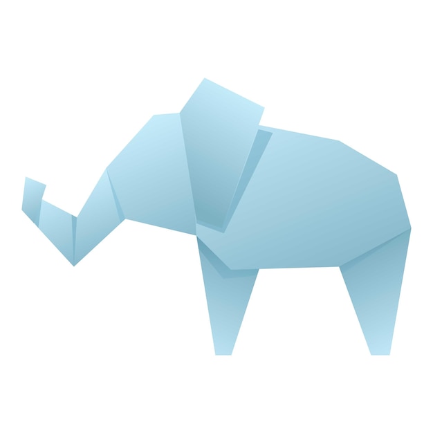Origami elefante icono dibujos animados vector papel animal arte geométrico