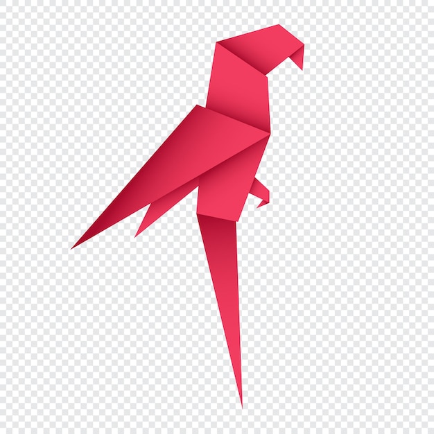 Origami de loro Diseño del logotipo de origami de loro abstracto Origami de animales Origami de papel Ilustración vectorial