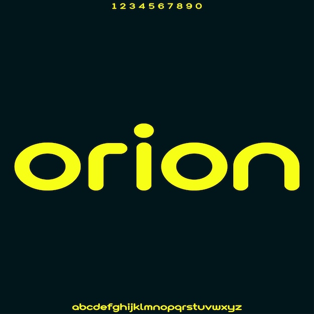 Orión Abstracto tecnología ciencia alfabeto fuente minúscula espacio digital tipografía vectorial ilustración