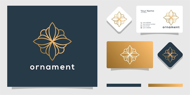 Vector ornament logo simple adecuado para diseño floral