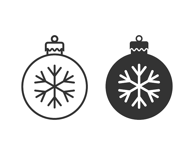 Ornamentación navideña bola o árbol de Navidad icono de juguete