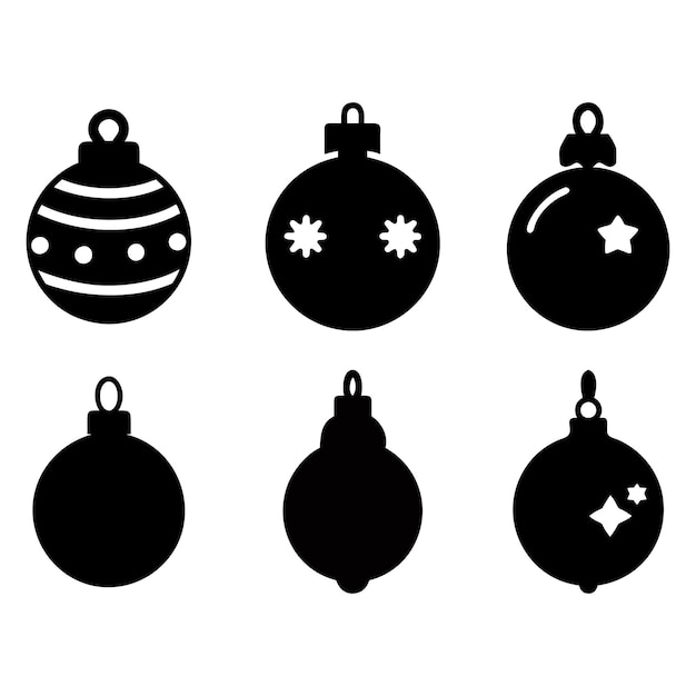 Ornamentación navideña Siluetas Decoraciones festivas para bailes de vacaciones Vector