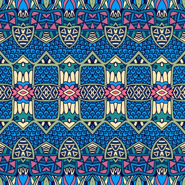 Ornamental del fondo del modelo del vintage inconsútil abstracto étnico del vector.