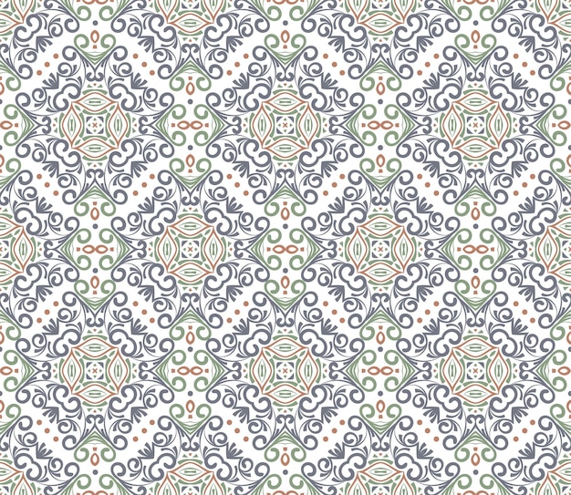 Ornamental patrón sin costuras fondo vintage en el estilo barroco ornamento azul y verde para