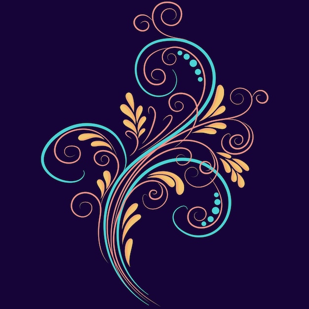 ornamento abstracto diseño floral botánico rizado
