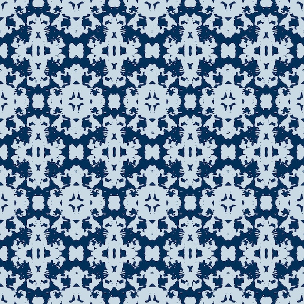 Ornamento de acuarela azul y blanca pintado con acuarela en papel